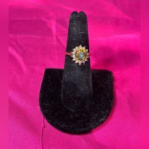 November Birthstone Fashion Colorful Rhinestone Boutique Ring Gold Plates Size 7